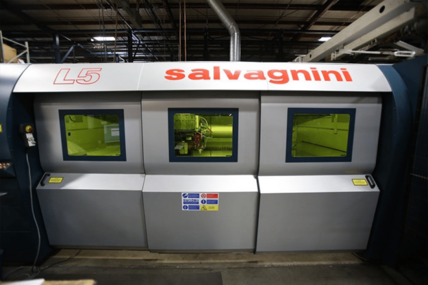 Salvagnini L5 laser cutting vinyl-coated stainless steel machine Salvagnini L5 laser cutting vinyl-coated stainless steel machine